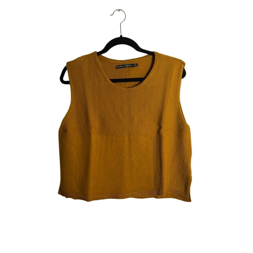 Gudrun Sjoden Knit Wool Cotton Blend Sweater Vest Sleeveless Textured Blend